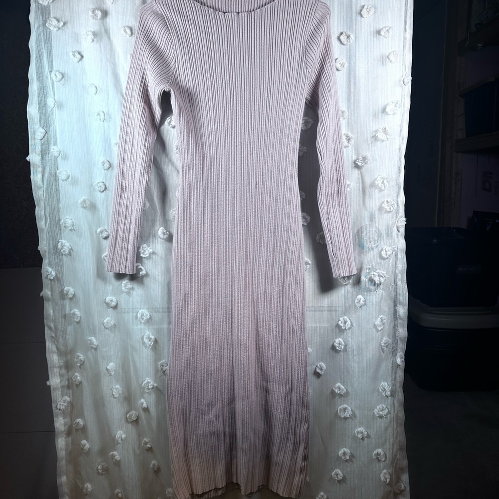 Merokeety Women’s Light Brown Ribbed Bodycon Knit Dress Size Medium - Picture 9 of 11